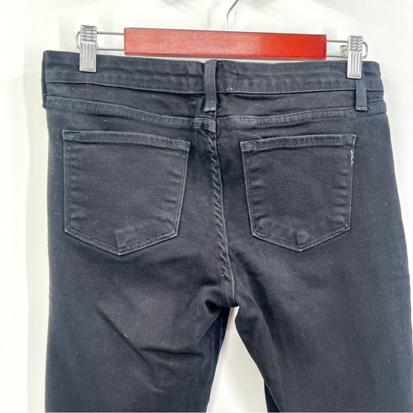 O2 DENIM Woman's Black High Rise Distressed Hem Skinny Jeans Size 28 - Picture 5 of 11